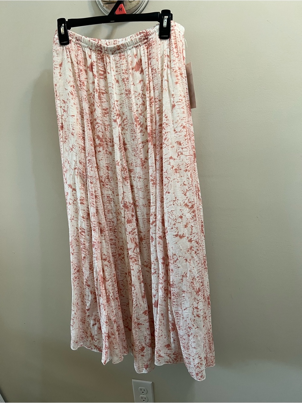 New Direction Pull On Women's Pink Marble Print Maxi Skirt Size M NWT